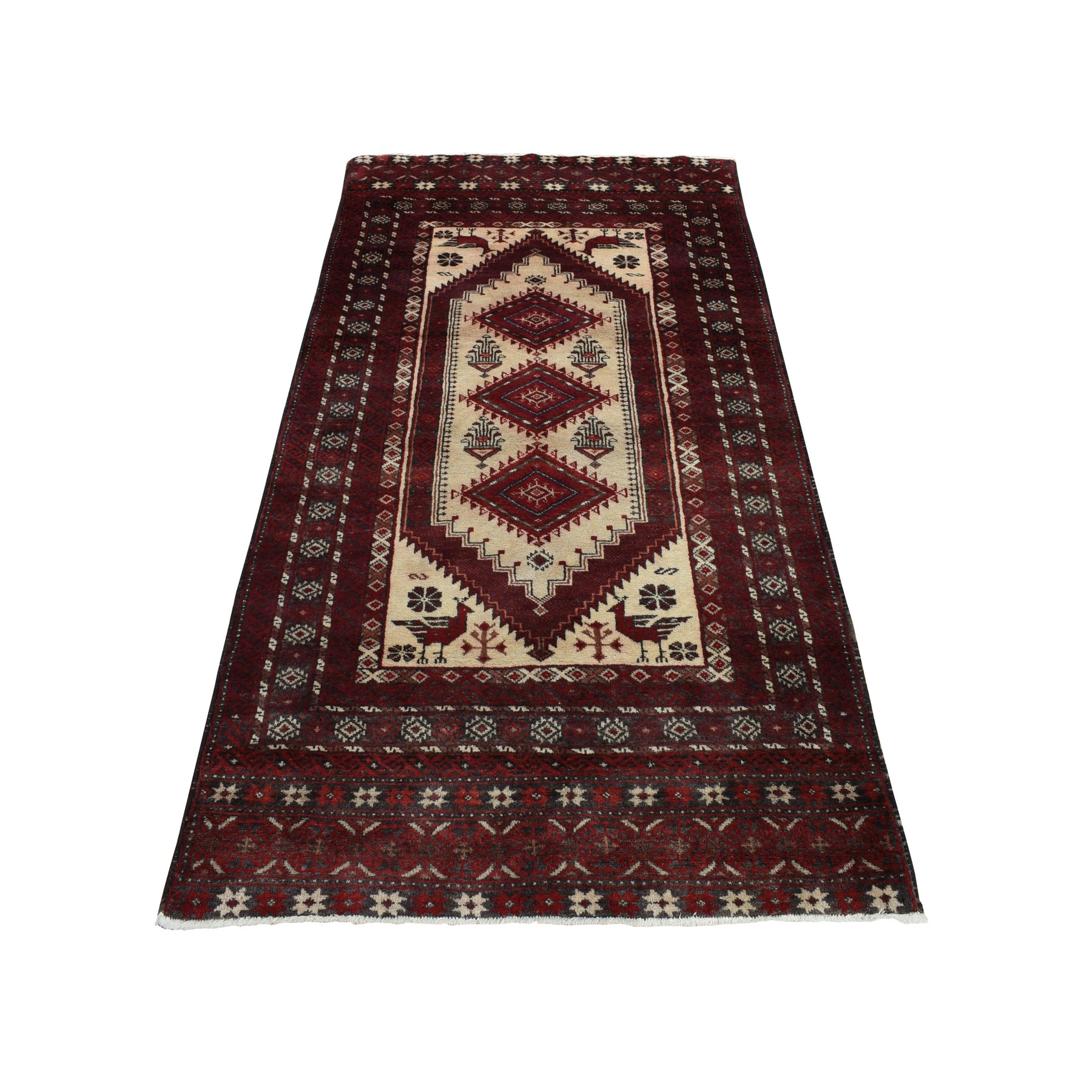 Tropical Wool Hand-Knotted Area Rug 3'7